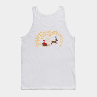 Santa Claus and Rudolph reindeer with stars Tank Top